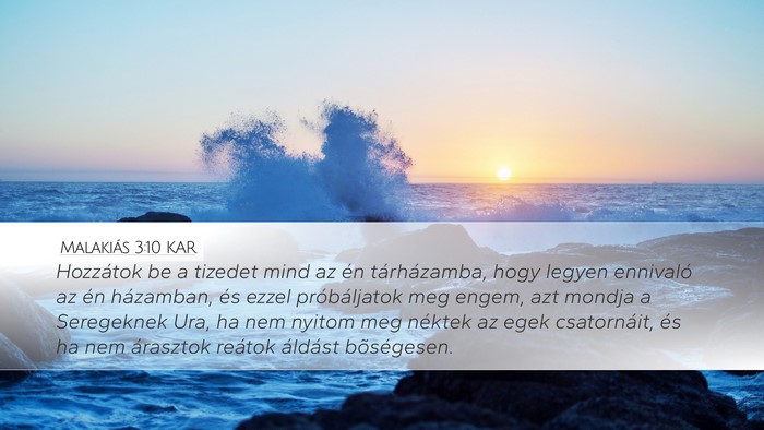 Malakiás 3:10 KAR Bible Verse Image