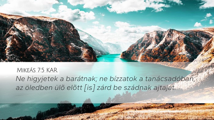 Mikeás 7:5 KAR Bible Verse Image