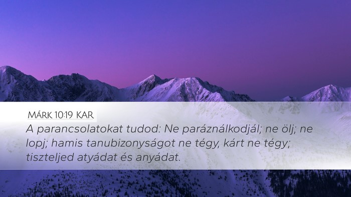 Márk 10:19 KAR Bible Verse Image