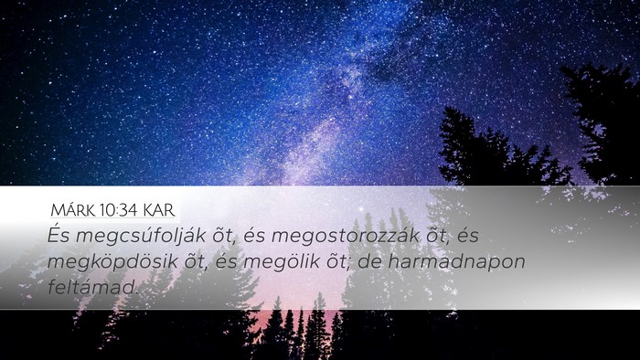 Márk 10:34 KAR Bible Verse Image