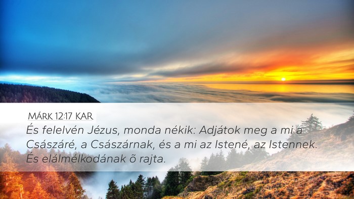 Márk 12:17 KAR Bible Verse Image