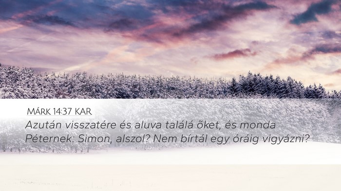 Márk 14:37 KAR Bible Verse Image