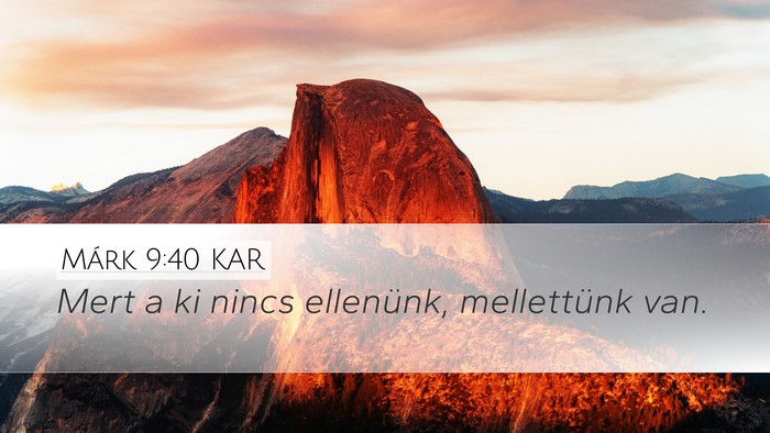 Márk 9:40 KAR Bible Verse Image