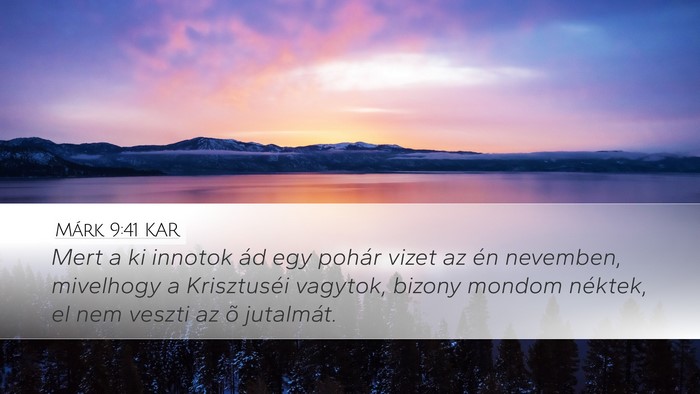 Márk 9:41 KAR Bible Verse Image