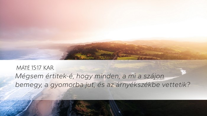 Máté 15:17 KAR Bible Verse Image