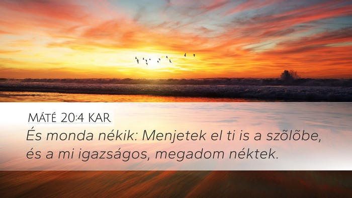 Máté 20:4 KAR Desktop Wallpaper - És monda nékik: Menjetek el ti is a szõlõbe, - Desktop Bible Verse Wallpaper