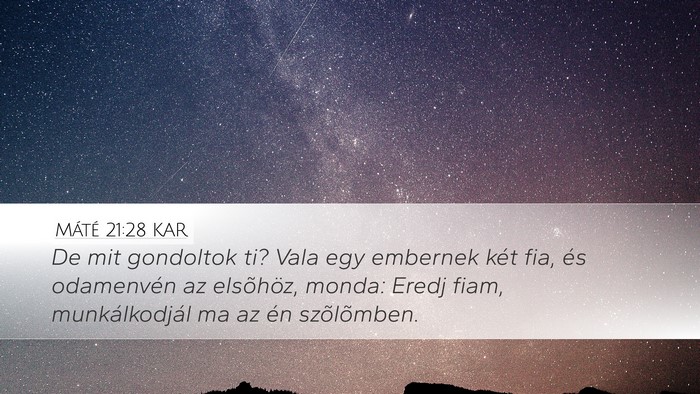Máté 21:28 KAR Bible Verse Image
