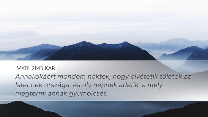Máté 21:43 KAR Bible Verse Image