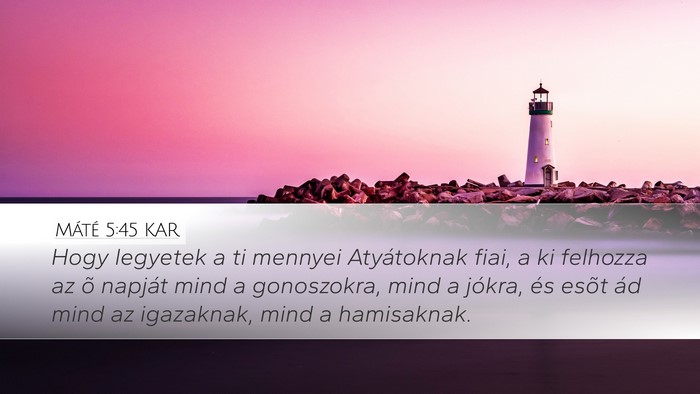 Máté 5:45 KAR Desktop Wallpaper - Hogy legyetek a ti mennyei Atyátoknak fiai, a ki - Desktop Bible Verse Wallpaper