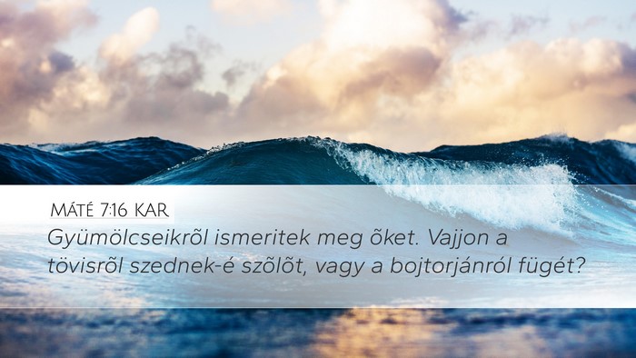 Máté 7:16 KAR Bible Verse Image