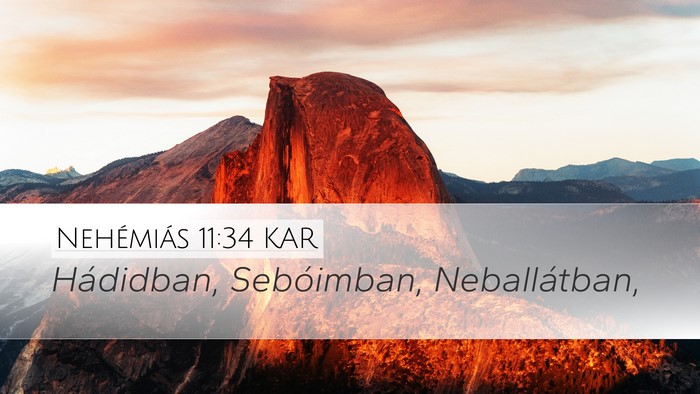 Nehémiás 11:34 KAR Bible Verse Image