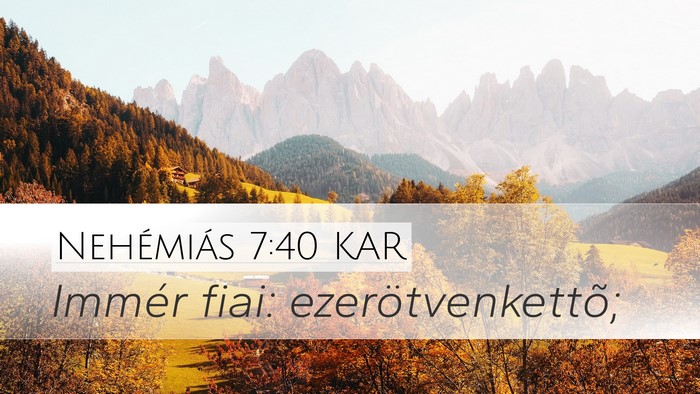 Nehémiás 7:40 KAR Bible Verse Image