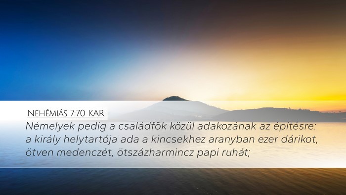 Nehémiás 7:70 KAR Bible Verse Image