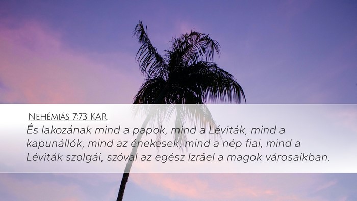 Nehémiás 7:73 KAR Bible Verse Image