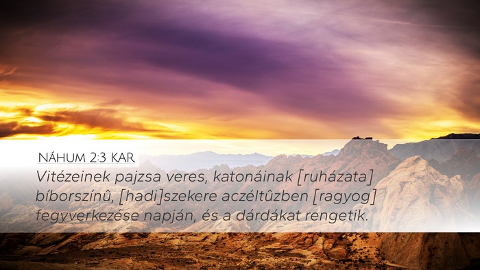 Náhum 2:3 KAR Bible Verse Image