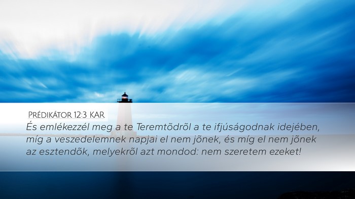 Prédikátor 12:3 KAR Bible Verse Image