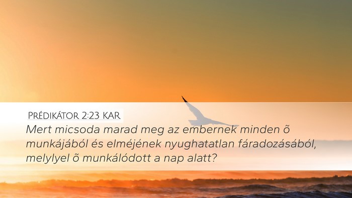 Prédikátor 2:23 KAR Bible Verse Image