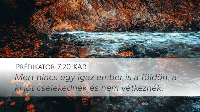 Prédikátor 7:20 KAR Bible Verse Image