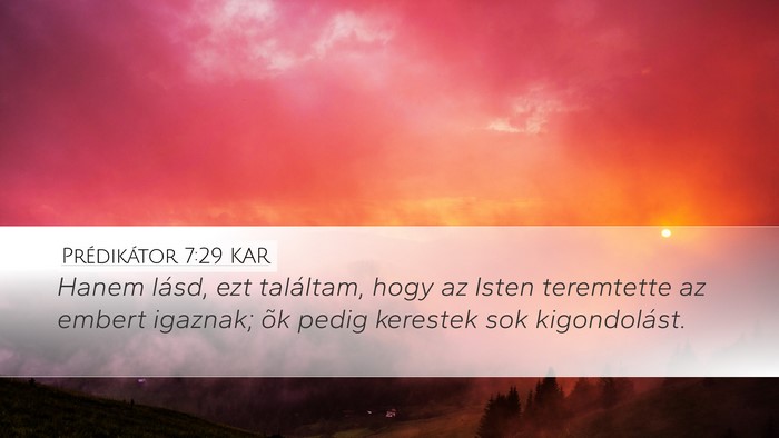 Prédikátor 7:29 KAR Bible Verse Image