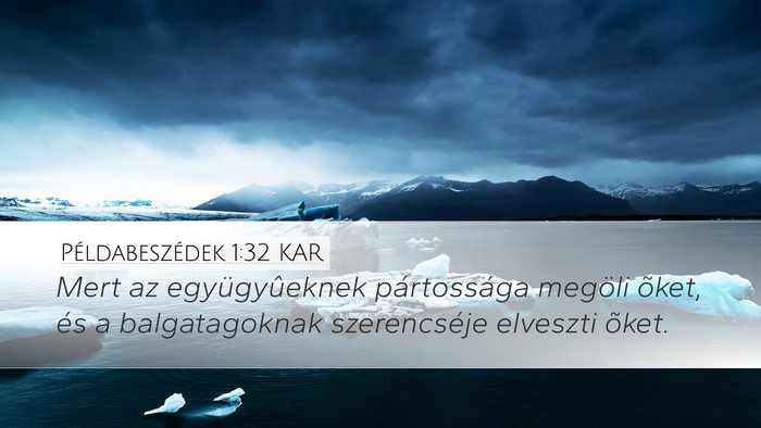 Példabeszédek 1:32 KAR Bible Verse Image