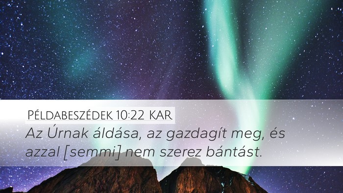 Példabeszédek 10:22 KAR Bible Verse Image