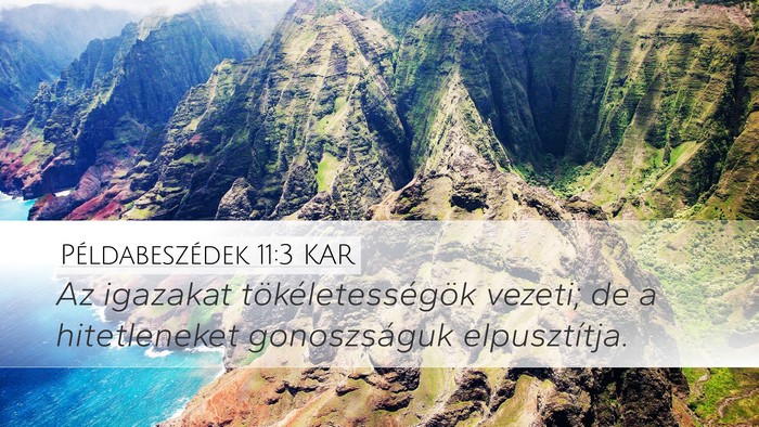 Példabeszédek 11:3 KAR Bible Verse Image