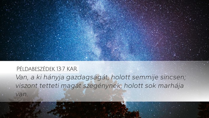 Példabeszédek 13:7 KAR Bible Verse Image