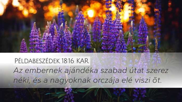 Példabeszédek 18:16 KAR Bible Verse Image