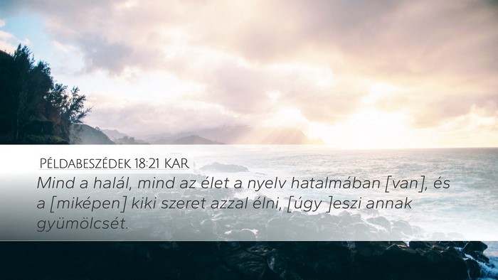 Példabeszédek 18:21 KAR Bible Verse Image