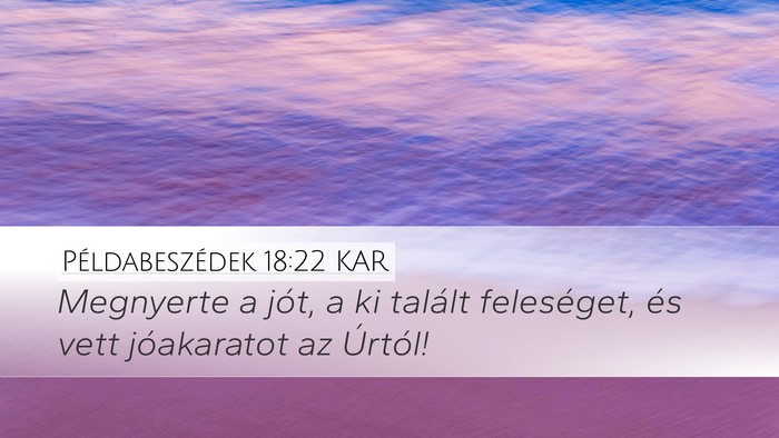 Példabeszédek 18:22 KAR Bible Verse Image