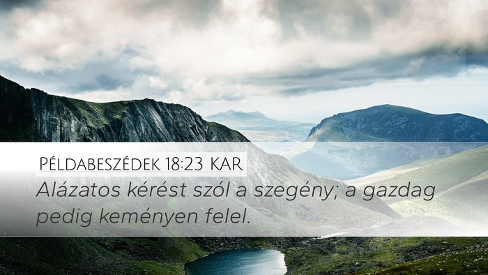 Példabeszédek 18:23 KAR Bible Verse Image
