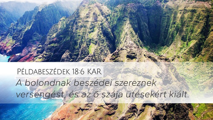 Példabeszédek 18:6 KAR Bible Verse Image