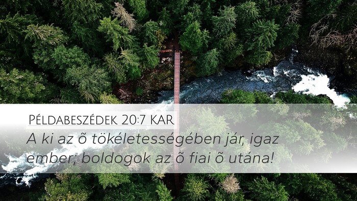 Példabeszédek 20:7 KAR Bible Verse Image