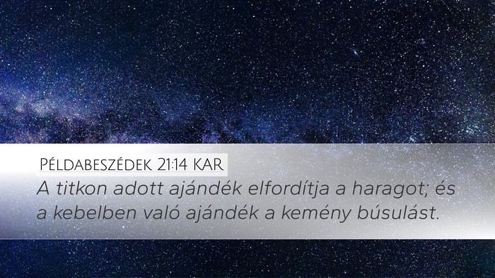 Példabeszédek 21:14 KAR Bible Verse Image