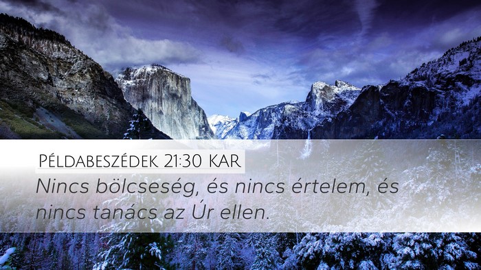 Példabeszédek 21:30 KAR Bible Verse Image