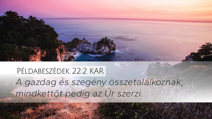 Példabeszédek 22:2 KAR Bible Verse Image
