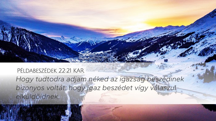 Példabeszédek 22:21 KAR Bible Verse Image