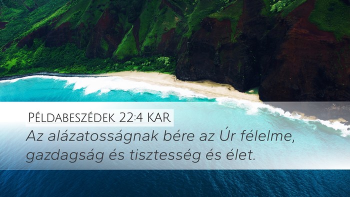 Példabeszédek 22:4 KAR Bible Verse Image