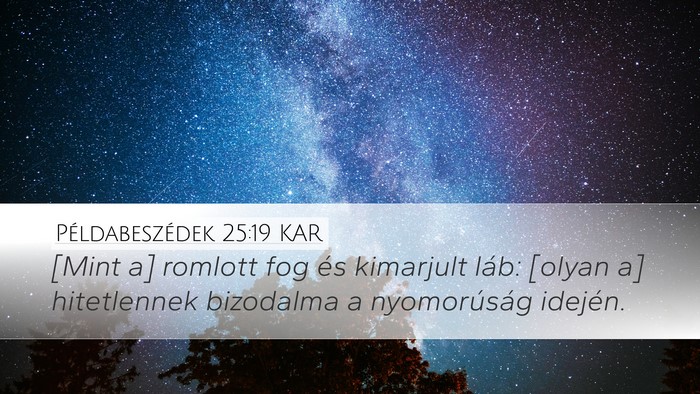 Példabeszédek 25:19 KAR Bible Verse Image