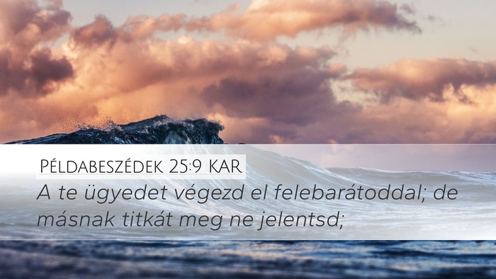 Példabeszédek 25:9 KAR Bible Verse Image