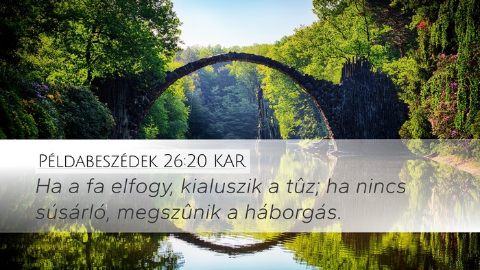Példabeszédek 26:20 KAR Bible Verse Image