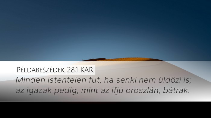 Példabeszédek 28:1 KAR Bible Verse Image