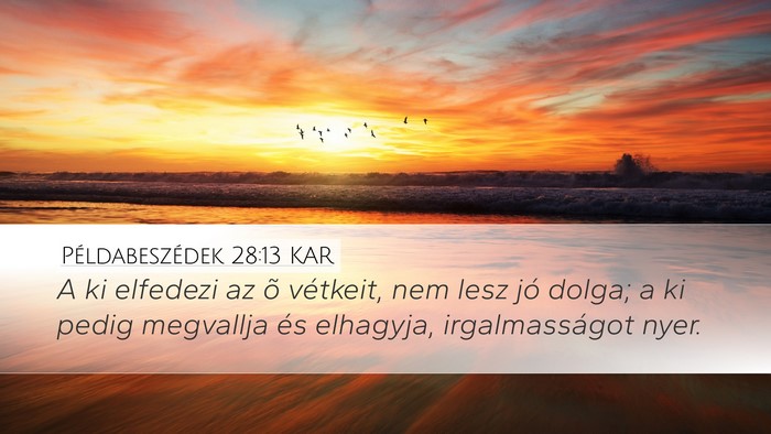 Példabeszédek 28:13 KAR Bible Verse Image