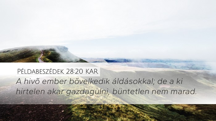 Példabeszédek 28:20 KAR Bible Verse Image