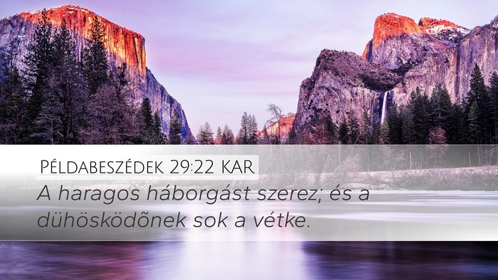 Példabeszédek 29:22 KAR Bible Verse Image