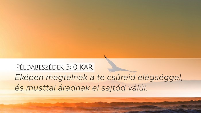 Példabeszédek 3:10 KAR Desktop Wallpaper - Eképen megtelnek a te csûreid elégséggel, és - Desktop Bible Verse Wallpaper
