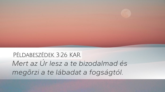 Példabeszédek 3:26 KAR Bible Verse Image