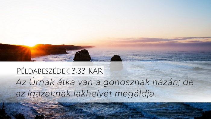 Példabeszédek 3:33 KAR Bible Verse Image