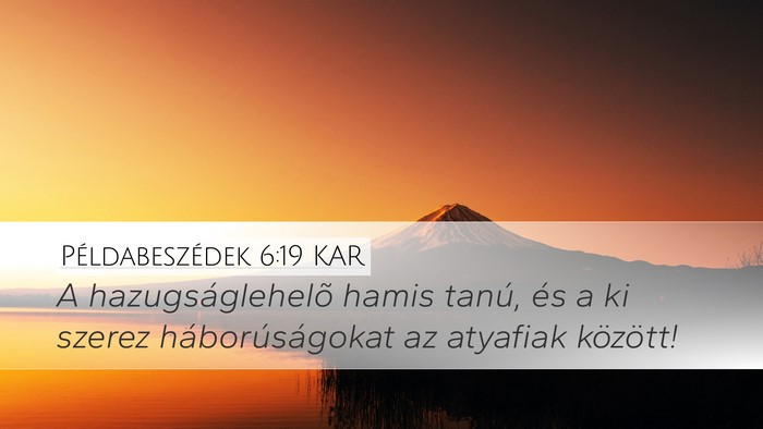 Példabeszédek 6:19 KAR Bible Verse Image