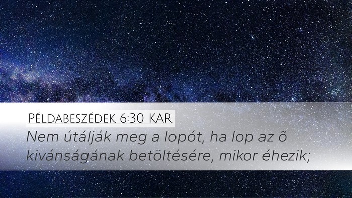 Példabeszédek 6:30 KAR Bible Verse Image